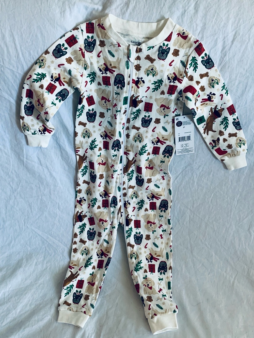 Carter's Cream Holiday Animal Print One-Piece for Kids